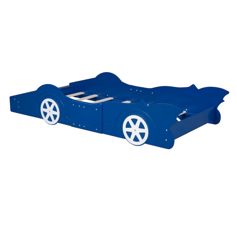 Lit plateforme en forme de voiture de course avec roulettes