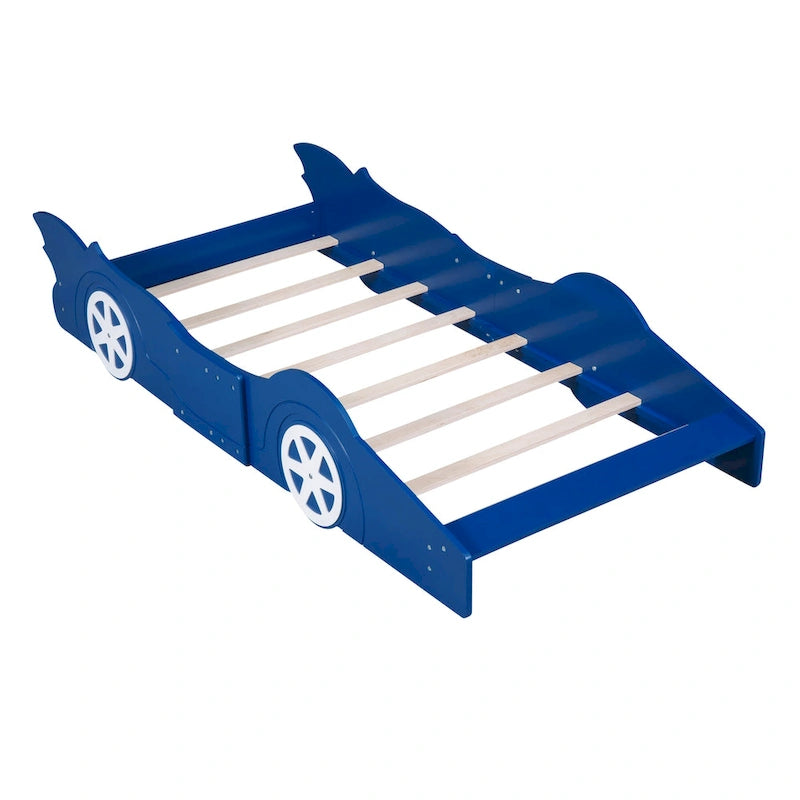 Lit plateforme en forme de voiture de course avec roulettes