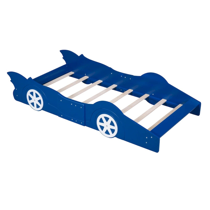 Lit plateforme en forme de voiture de course avec roulettes