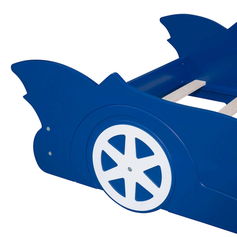 Lit plateforme en forme de voiture de course avec roulettes