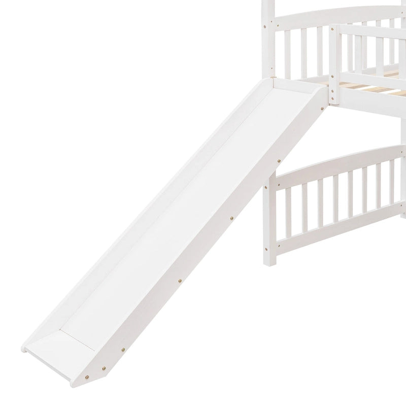 Lit cabane mezzanine avec toboggan, lit cabane avec toboggan