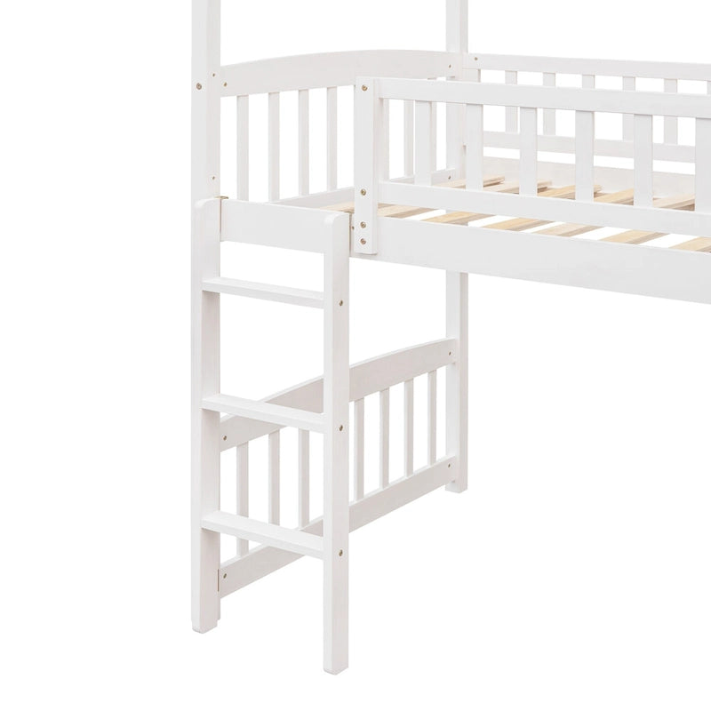 Lit cabane mezzanine avec toboggan, lit cabane avec toboggan