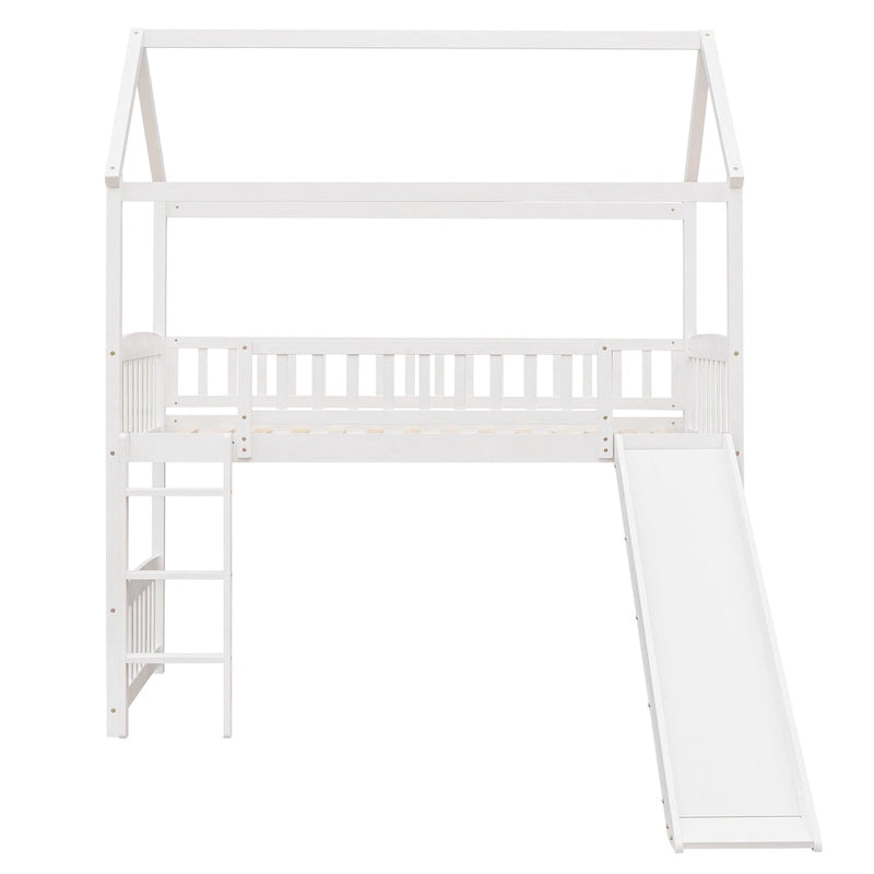 Lit cabane mezzanine avec toboggan, lit cabane avec toboggan