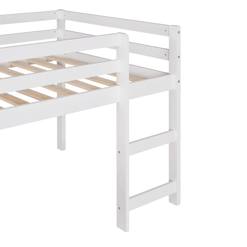 Lit mezzanine en bois massif avec toboggan amusant
