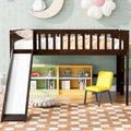 Lit mezzanine simple en bois massif avec échelle et toboggan