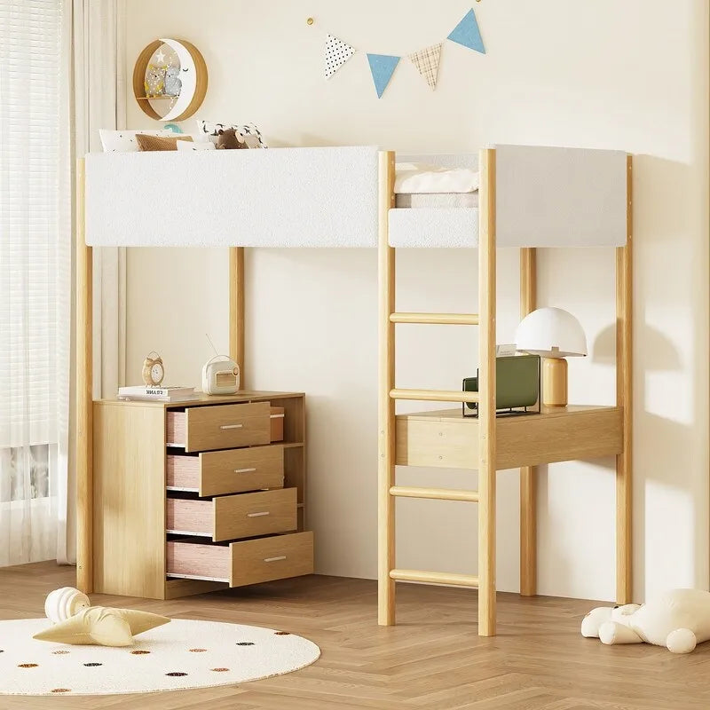 Lit superposé en bois Teddy Fleece taille jumeau
