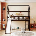 Lit mezzanine double avec toboggan et garde-corps
