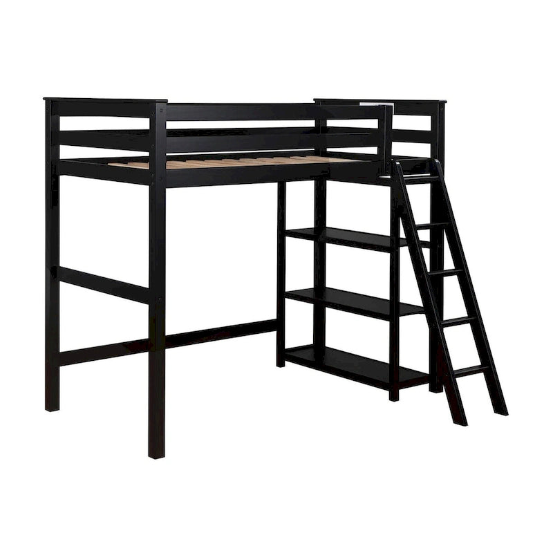 Lit mezzanine une place avec 3 étagères