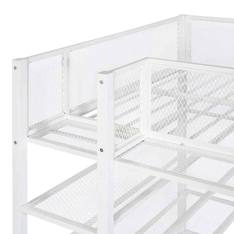 Lit mezzanine multifonctionnel blanc de style moderne
