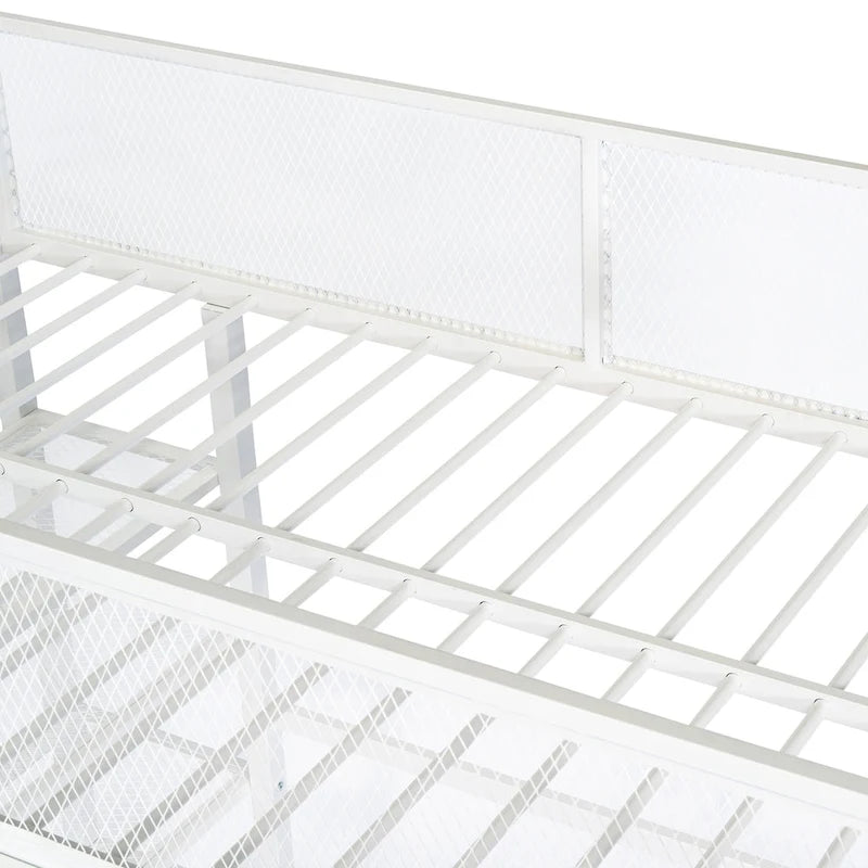 Lit mezzanine multifonctionnel blanc de style moderne